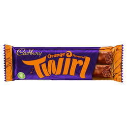 Cadbury Twirl Orange Chocolate Bar, The Classic Creamy Taste, 43 g (Pack of 48)