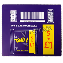 CADBURY Twirl Chocolate 20 x 5 BAR Multi Packs Full Box Original