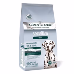 Arden Grange Sensitive Adult Dry Dog Food Grain Free with Fresh Ocean White Fish and Potato, 6 kg