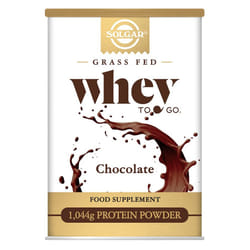 Solgar Whey To Go Natural Chocolate Flavour Whey Protein Powder 1162g - Grass-Fed Whey from New Zealand Cows - Aids Growth and Repair of the Body -
