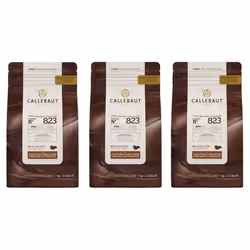 Callebaut 33.6% Milk Chocolate Chips (callets) - 3 x 1kg Bundle