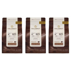 Callebaut 33.6% Milk Chocolate Chips (callets) - 3 x 1kg Bundle