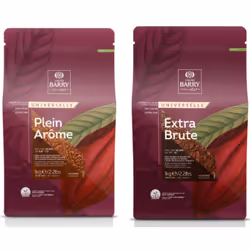 Cacao Barry Extra Brute & Plein Ar?me Cocoa Powder Bundle ? 2 x 1kg Premium Baking Cocoa Callebaut