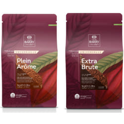 Cacao Barry Extra Brute & Plein Ar?me Cocoa Powder Bundle ? 2 x 1kg Premium Baking Cocoa Callebaut