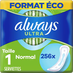 Always Ultra Sanitary Napkins, Size 1, Normal, 256 Towels Without Wings, Light Fluxes, Day Light, Eco Size, Max Comfort, Supe ...
