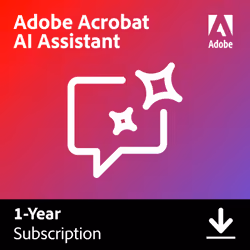 Adobe AI Assistant For Acrobat, 1 license(s), 1 year(s), Electronic Software Download (ESD)