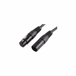 Pulse PLS00410 DMX Lead, 5 Pin XLR Male to Female, 2 Pair+Screen, 1m, Black