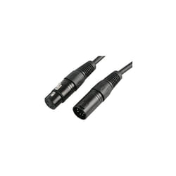 Pulse PLS00410 DMX Lead, 5 Pin XLR Male to Female, 2 Pair+Screen, 1m, Black
