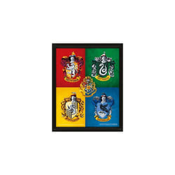 HARRY POTTER 3D Lenticular Poster of Colourful Crests 25cm x 20cm x 1.3cm in Box Frame - Official Merchandise