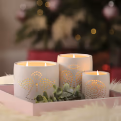 Heart & Home Pure Glow Medium Scented Christmas Candle In Radiating Ceramic Pot