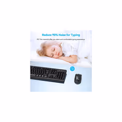 TECKNET Wireless Keyboard and Mouse Set, Ergonomic 2.4G Cordless Keyboard & Mouse Combo with Nano USB Receiver for PC, Laptop, Computer - QWERTY, UK