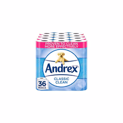 Andrex Classic Clean Toilet Rolls - 36 Toilet Roll Pack - Bulk Buy Toilet Rolls - Unbeatable Clean Toilet Rolls with Unique 3 ...