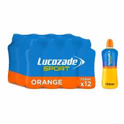 Lucozade Sport Isotonic Drink Orange Flavour with Sugars and Sweetener - 750ml |Pack of 12