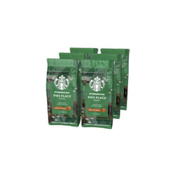 STARBUCKS Pike Place Roast, Medium Roast, Whole Bean Coffee 200g (Pack of 6)