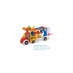 VTech Toot-Toot Drivers Big Vehicle Carrier, Baby Interactive Toys for Toddlers, 2-in-1 Car Carrier with Two Mini Vehicles, Cars with Sounds and