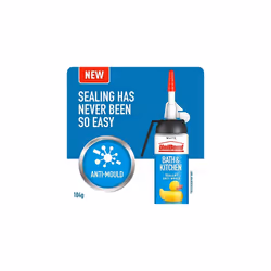 UniBond 2676103 Bath & Kitchen Sealant, Mould Resistant White Silicone Sealant, Durable & Waterproof, Easy Bathroom Sealant, 1x104g Pressure Pack
