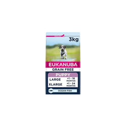 Eukanuba Grain Free Complete Dry Dog Food for Puppy Large and Giant Breeds with Ocean Fish 3 kg