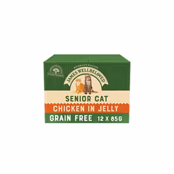 James Wellbeloved Senior Grain Free Chicken in Jelly 12 Pouches, Hypoallergenic Wet Cat Food, Pack of 1 (12 x 85 g)