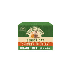 James Wellbeloved Senior Grain Free Chicken in Jelly 12 Pouches, Hypoallergenic Wet Cat Food, Pack of 1 (12 x 85 g)