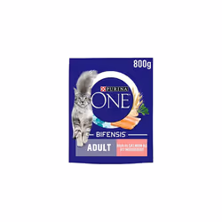 Purina ONE Adult Dry Cat Food Rich in Salmon 800g (Case of 4)