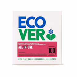 Ecover All in One Dishwasher Tablets, Lemon & Mandarin, Pack of 100