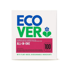 Ecover All in One Dishwasher Tablets, Lemon & Mandarin, Pack of 100
