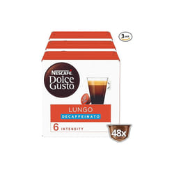 NESCAFE Dolce Gusto Lungo Decaf Coffee Pods  total of 48 Coffee Capsules Decaffeinated Coffee (3 Packs)