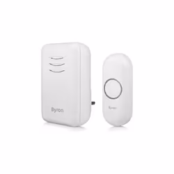 Byron DBY-22312UK Wireless Plug In Doorbell Set, 150 m Range, 16 Melodies, White