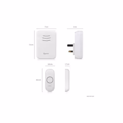 Byron DBY-22312UK Wireless Plug In Doorbell Set, 150 m Range, 16 Melodies, White