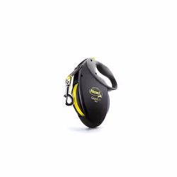 Flexi Giant Neon Tape Black Medium 8m Retractable Dog Leash/Lead for dogs up to 25kgs/55lbs