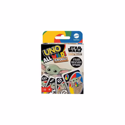 Mattel Games UNO The Mandalorian All Wild Grogu Card Game for Kids & Adults with Grogu Images & Special Rule, 2 to 10 Players