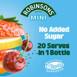 Robinsons Mini - No Added Sugar - Low Calorie - Summer Fruits - Makes 20 Drinks Per Pack - 6 x 66 ml Packs