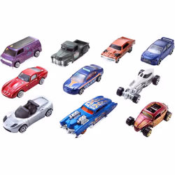 Hot Wheels Toy Cars & Trucks in 1:64 Scale Set of 10 Multipack of Die-Cast Race or Police Cars Hot Rods Firetrucks or Vans (Styles May Vary) 54886