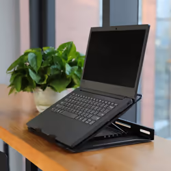 Amazon Basics Ventilated Adjustable Ergonomic Laptop Stand, 33 x 28.7 x 18.5 cm, Black