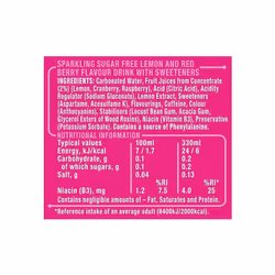 Lucozade Zero Fizzy Drink Pink Lemonade Flavour Sugar Free Low Calorie 6 Pack 330ml Cans