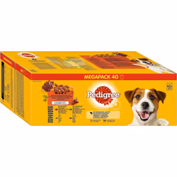 Pedigree Mixed Selection in Jelly 40 Pouches, Adult Wet Dog Food, Megapack , 100 g (Pack of 40)