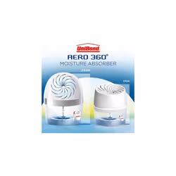 UniBond AERO 360 Moisture Absorber Absorbent Dehumidifier to Condensation Mould Smells Refillable Condensation Absorber1 Device incl 1 Refill Tab 450g