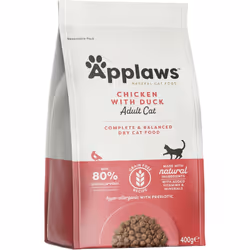 Applaws Complete and Grain Free Dry Cat Food 400g, Adult Chicken with Extra Duck (400g Bag)