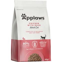 Applaws Complete and Grain Free Dry Cat Food 400g, Adult Chicken with Extra Duck (400g Bag)