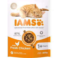 IAMS Complete Dry Cat Food for Adult 1+ Cats with Chicken 800 g