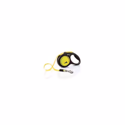 Flexi New Neon Tape Yellow Extra Small 3m Retractable Dog Leash/Lead for dogs up to 12kgs/26lbs