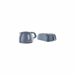 Russell Hobbs 21274 Textures Kettle, Plastic, 3000 W, 1.7 Litres, Grey with Hobbs 21644 Textures Toaster, Plastic, 850 W, Gre ...