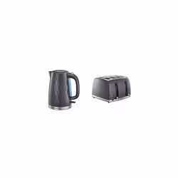 Russell Hobbs Honeycomb Kettle and 4 Slice Toaster, Rapid Boil, Grey