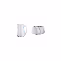 Russell Hobbs Honeycomb Kettle and 4 Slice Toaster, White