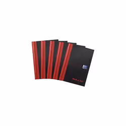 Oxford Black n' Red Casebound Hardback Notebook 192 Pages A6 (Pack of 5) 100080429