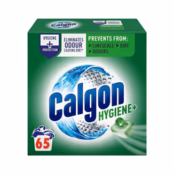 Calgon Hygiene Plus Washing Machine Cleaner & Limescale Remover, Water Softener Tablets, Unscented , 65 Tablets, Pack of 1