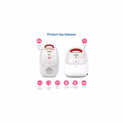 VTech Baby BM1000 Digital Audio Baby Monitor, White/Red
