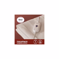 Silentnight Comfort Control Electric Blanket Single - Heated Electric Underblanket with 3 Heat Settings, Fast Heat Up, Overheat Protection and Easy