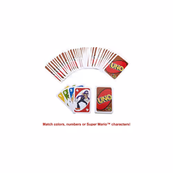 UNO Super Mario Card Game Animated Character Themed Collector Deck 112 Cards with Character Images, Gift for Kids Ages 7 Years Old & Up, DRD00