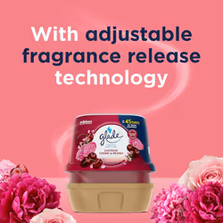 Glade Fragranced Bathroom Gel, Bathroom Air Freshener & Discreet Odour Eliminator, Luscious Cherry & Peony, 180g